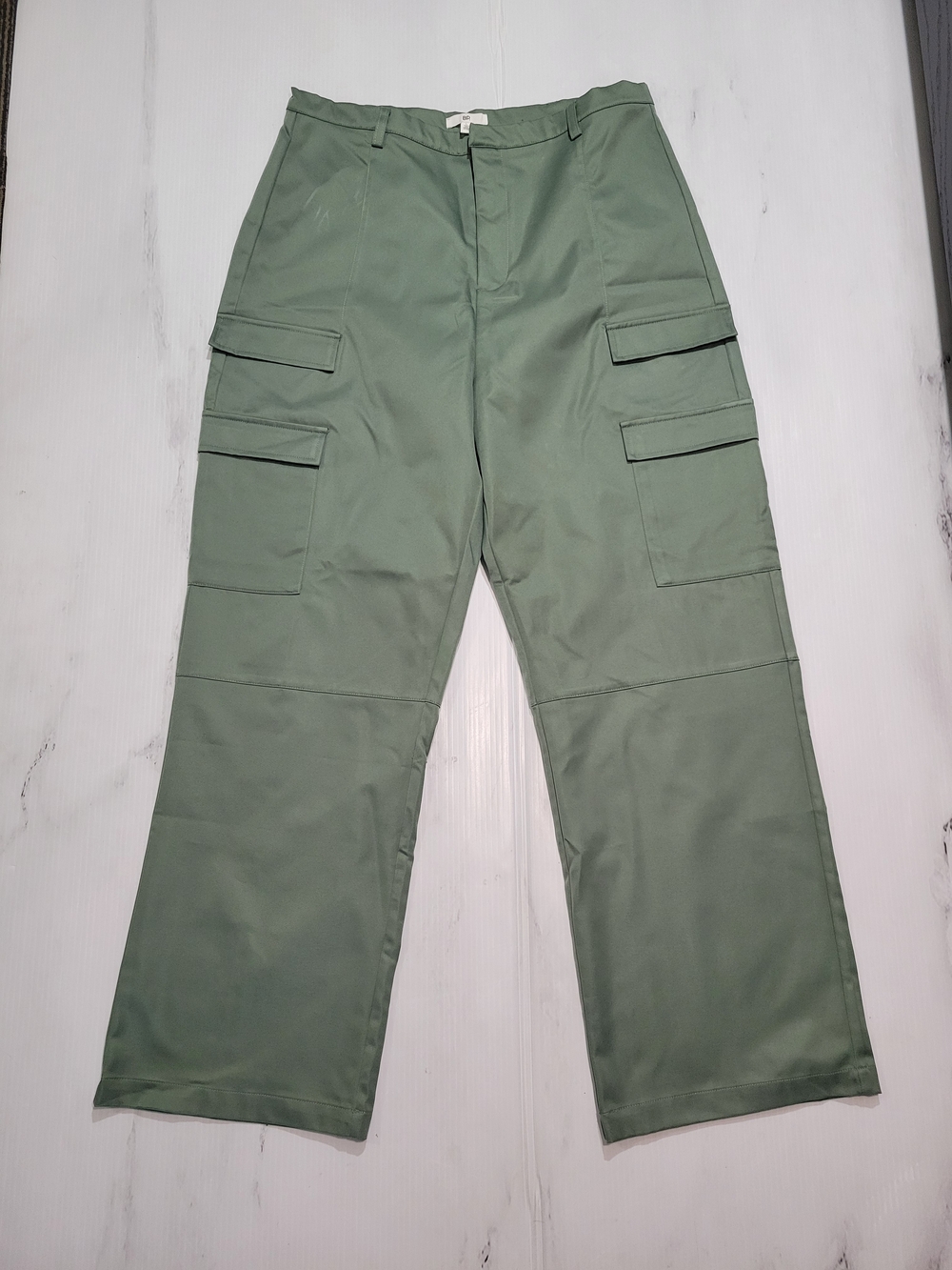 Sage Green High Waist Wide Leg Cargo Pants